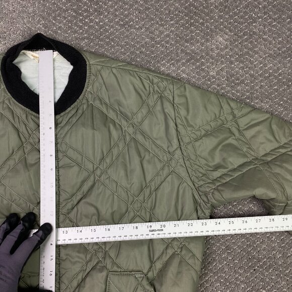 Vintage JCPenney Towncraft Quilted Bomber Jacket Mens Large Medium Olive Penneys - Picture 9 of 14